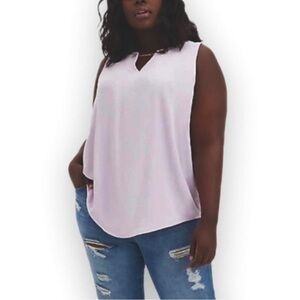New! Torrid Iris Crepe Chainlink Tank Blouse